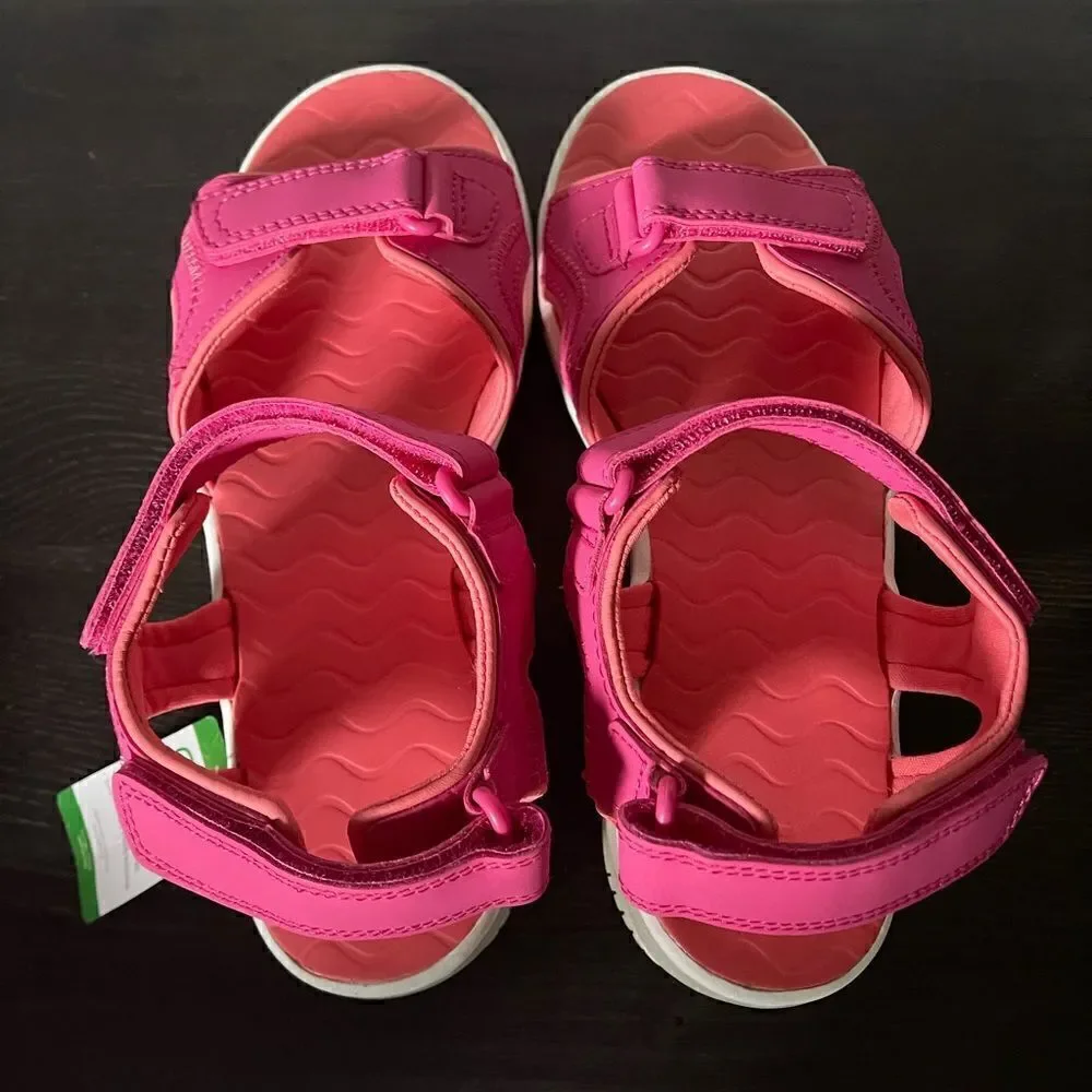 NWT Lands End Action Sandals Girls Youth Pink Kids agion Adjustable Straps
